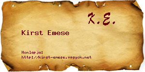 Kirst Emese névjegykártya